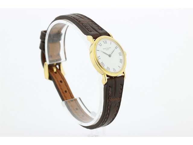 Dames polshorloge, patek philippe, calatrava, witte wijzerplaat, 1999 - afbeelding 2 van  13