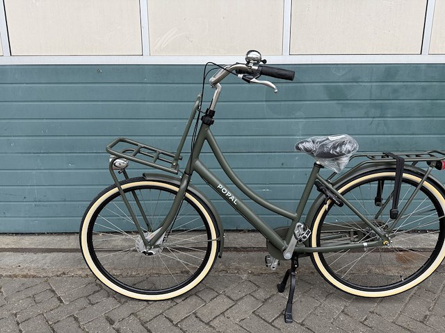 Dames stadsfiets 53 cm 3 versnellingen, popal daily dutch prestige n3, army green - afbeelding 10 van  16