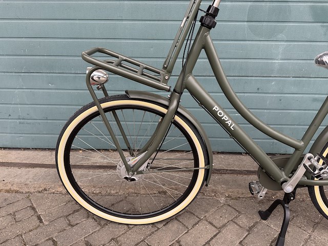 Dames stadsfiets 53 cm 3 versnellingen, popal daily dutch prestige n3, army green - afbeelding 11 van  16