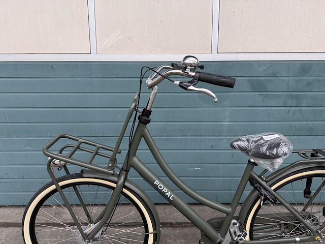 Dames stadsfiets 53 cm 3 versnellingen, popal daily dutch prestige n3, army green - afbeelding 12 van  16
