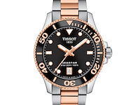 Dameshorloge tissot, seastar 1000 36mm t120.210.22.051.01 , zwarte wijzerplaat, grijs/zilverkleurige band met roségoudkleurige accenten - afbeelding 1 van  2