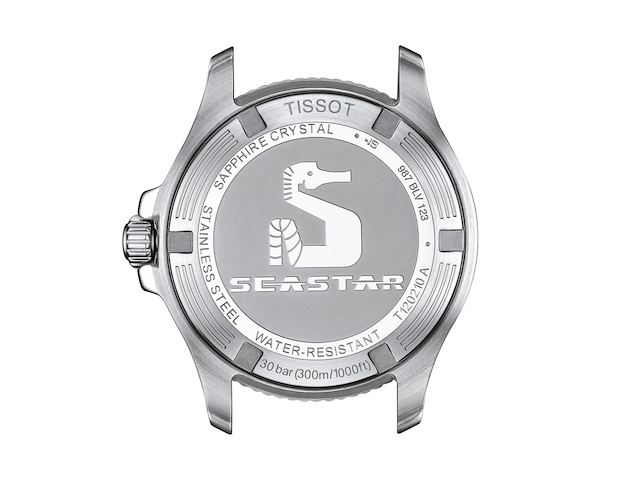 Dameshorloge tissot, seastar 1000 36mm t120.210.22.051.01 , zwarte wijzerplaat, grijs/zilverkleurige band met roségoudkleurige accenten - afbeelding 2 van  2