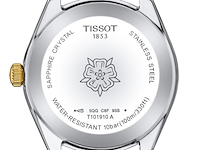Dameshorloge tissot, t101.910.22.111.00 pr 100 sport chic 36mm, zilver / goudkleurig / wit parelmoer - afbeelding 3 van  3