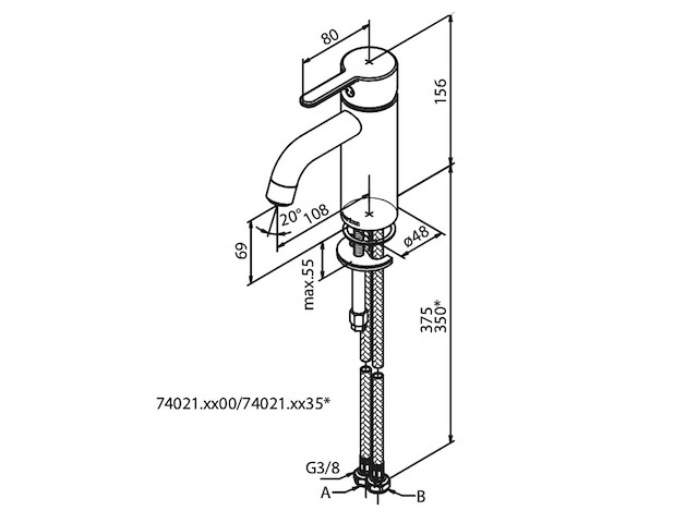 Damixa - silhouet - wastafelmengkraan - afbeelding 3 van  7