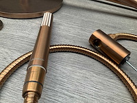 Damixa iris hoofddouche met wandarm glijstang en staaf handdouche brushed copper - afbeelding 4 van  10