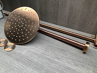 Damixa iris hoofddouche met wandarm glijstang en staaf handdouche brushed copper - afbeelding 7 van  10