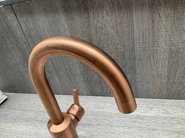 Damixa silhouet wastafelkraan brushed copper 29,5cm - afbeelding 3 van  6