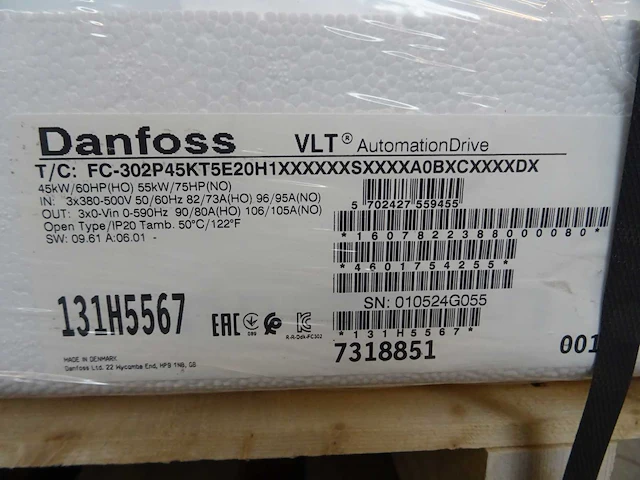 Danfoss - vlt automationdrive - fc-302p45kt5e20h1xxxxxxsxxxxa0bxcxxxxdx - frequentieregelaar - afbeelding 3 van  3