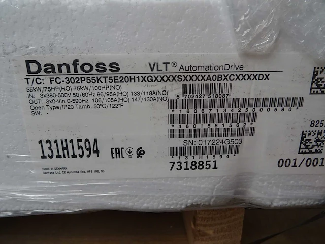 Danfoss - vlt automationdrive - fc-302p55kt5e20h1xgxxxxsxxxxa0bxcxxxxdx - frequentieregelaar - afbeelding 3 van  3