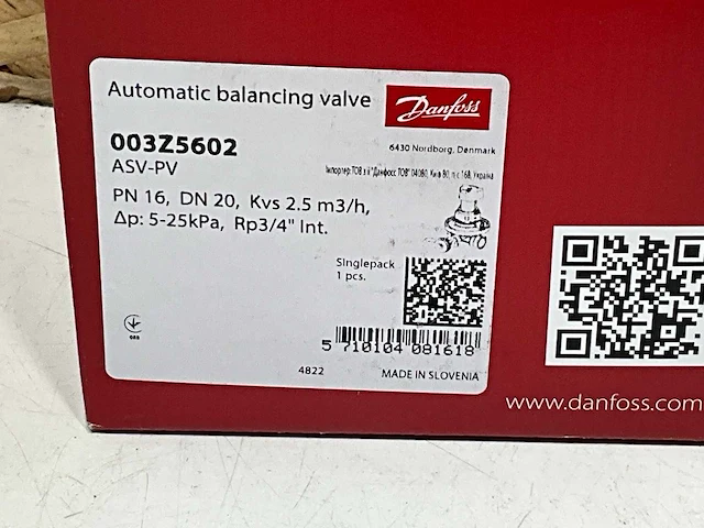 Danfoss 003z5602 drukverschilregelaar asv-pv dn20 5..25kpa 3/4"bn.dr. met epp isolatie - afbeelding 4 van  4