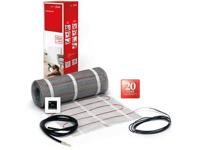 Danfoss efti 150/7 elektrische vloerverwarmingsset 7m2 1050 watt inclusief ectemp touch thermostaat - afbeelding 1 van  5