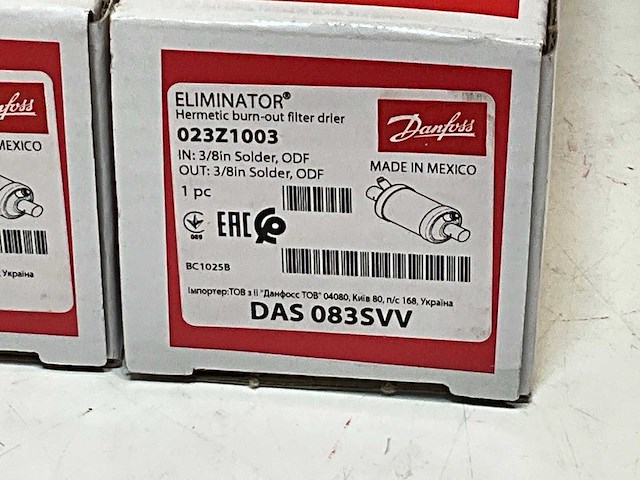 Danfoss eliminator burn-out filter das 083s 3/8 023z1003 burn-out filter das 083s 3/8 023z1003 (3x) - afbeelding 5 van  5