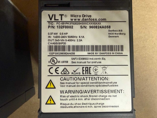Danfoss fc-051 vlt micro drive frequentieregelaar (2x) - afbeelding 4 van  5