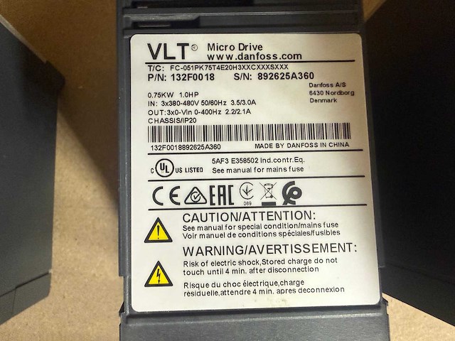 Danfoss fc-051 vlt micro drive frequentieregelaar (4x) - afbeelding 5 van  7