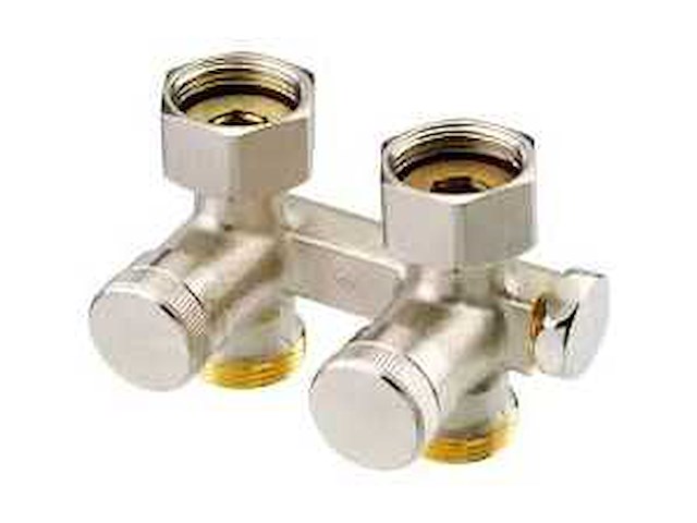 Danfoss h-onderblok type rlv-k 1- en 2-pijps systemen recht 3/4" bn. (2x) - afbeelding 1 van  2