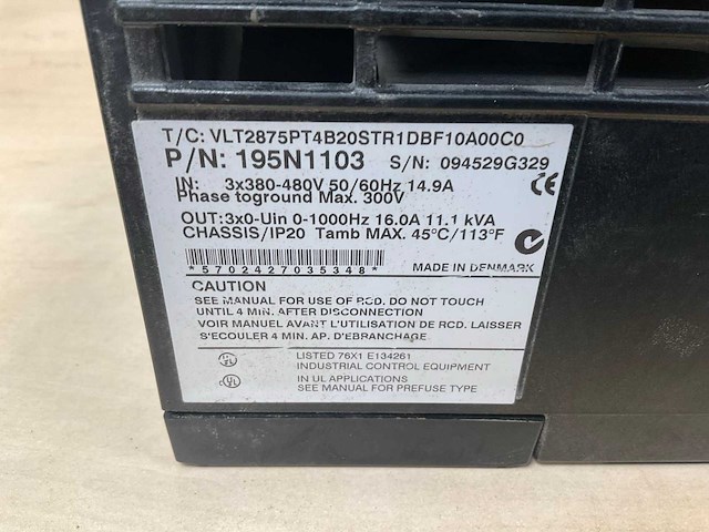 Danfoss vlt 2800 frequentieregelaar - afbeelding 3 van  3