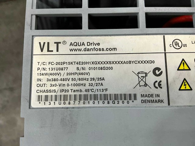 Danfoss vlt aqua drive fc202 15kw 131u0877 frequentieregelaar - afbeelding 6 van  6