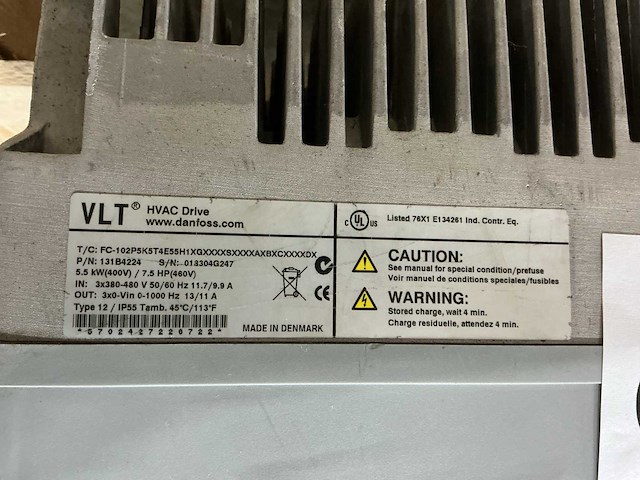 Danfoss vlt hvac drive 5.5kw fc102 131b4224 frequentieregelaar - afbeelding 6 van  6