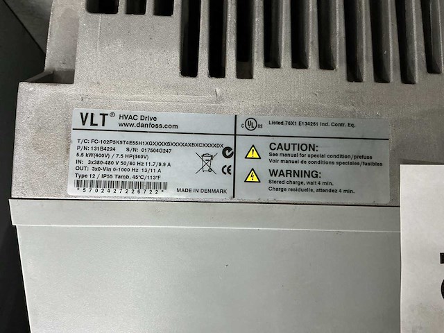 Danfoss vlt hvac drive 5.5kw fc102 131b4224 frequentieregelaar - afbeelding 6 van  6