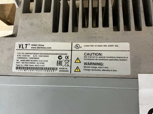 Danfoss vlt hvac drive 7.5kw fc102 131b7189 frequentieregelaar - afbeelding 6 van  6