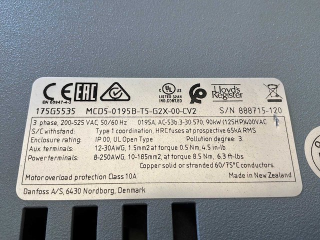 Danfoss vlt mcd5-0195b soft starter - afbeelding 4 van  4