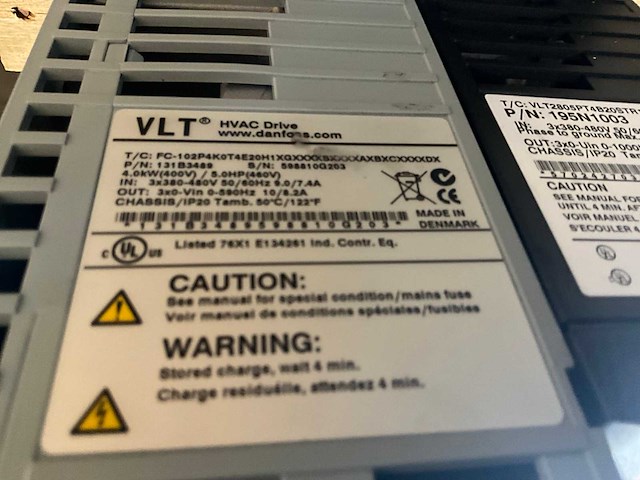 Danfoss vtl hvac drive 4,0kw frequentieregelaar - afbeelding 5 van  7