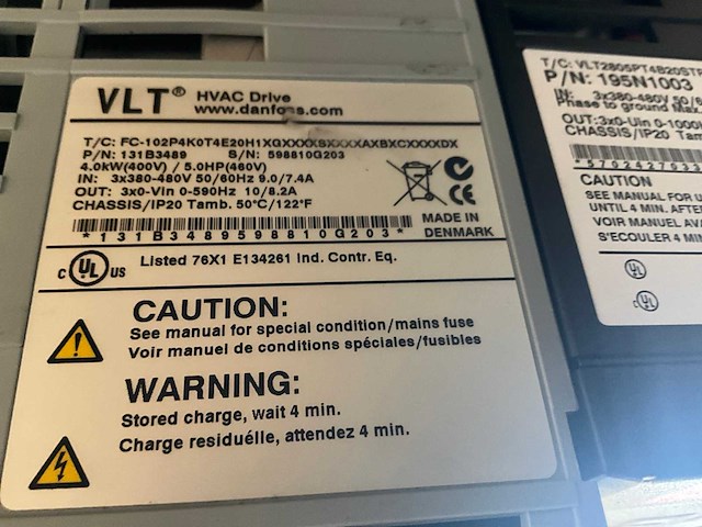 Danfoss vtl hvac drive 4,0kw frequentieregelaar - afbeelding 6 van  7