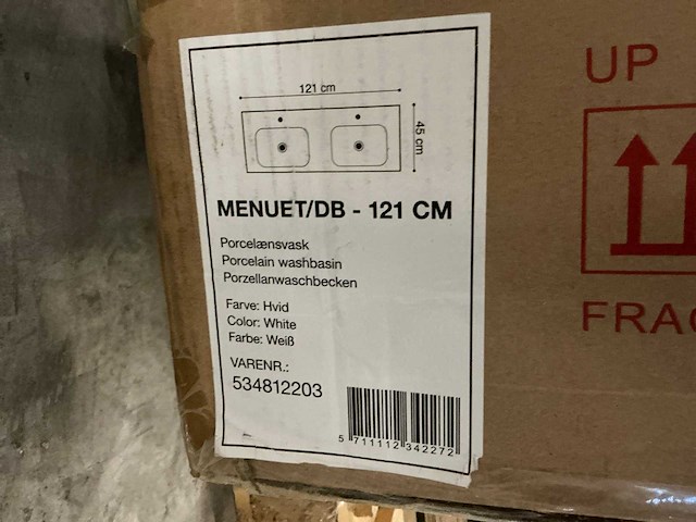 Dansani menuet 121cm wastafel - afbeelding 1 van  2