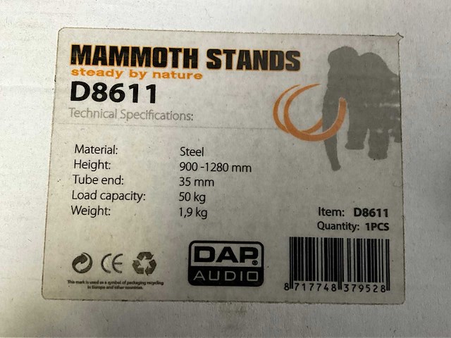 Dap audio d8610 mammoth speaker tussenpaal (3x) - afbeelding 6 van  6