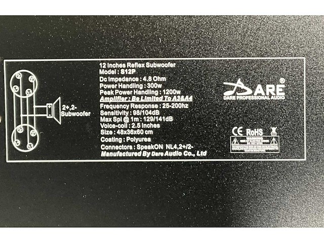 Dare audio s12p 12-inch passieve subwoofer (3x) - afbeelding 9 van  10