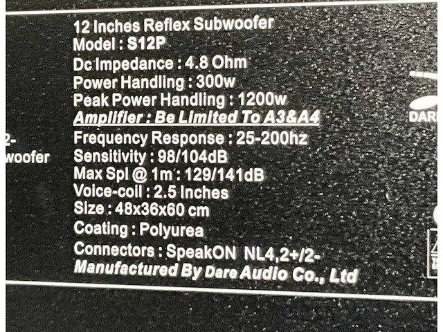Dare audio s12p 12-inch passieve subwoofer (3x) - afbeelding 10 van  10
