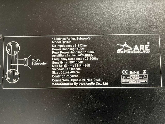 Dare audio s15p 15-inch passieve subwoofer - afbeelding 4 van  4