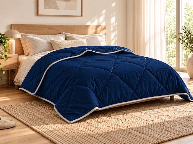 Dark blue wasbaar dekbed 140x200cm (19x) - afbeelding 3 van  4