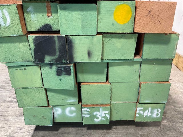 Dark red meranti hardhouten balk - 245x13x10,5 cm (15x) - afbeelding 4 van  6