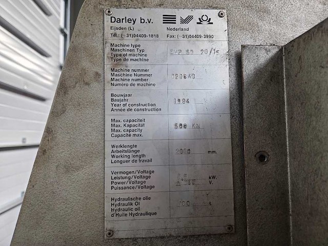 Darley - 1994 - ehp 50 20/15 - cnc-kantbank - afbeelding 7 van  9