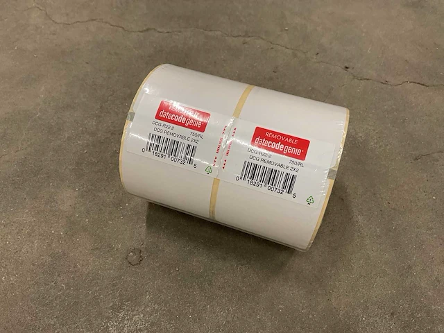 Date code genie 50x50mm (dcg-r22-2) rol á 750 stuks verwijderbare etiketten (70x) - afbeelding 1 van  2