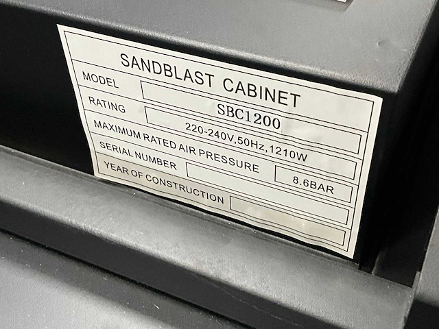 Datona sbc1200 straalcabine - afbeelding 7 van  7