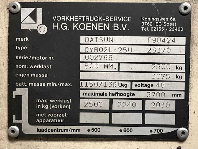 Datsun cyb02l-25u vorkheftruck - afbeelding 9 van  17