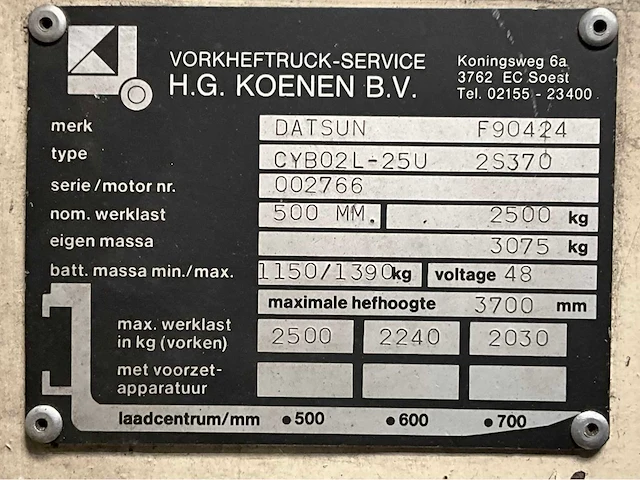 Datsun cyb02l-25u vorkheftruck - afbeelding 9 van  17