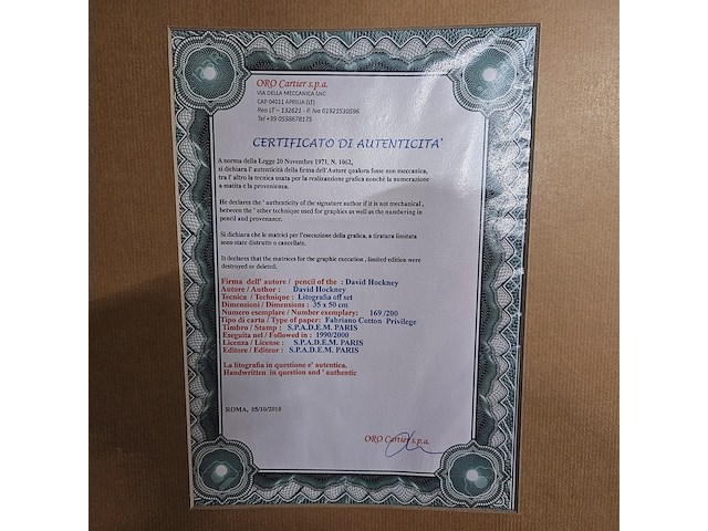 David hockney - lithograaf - ''deux 3'' - afbeelding 6 van  6