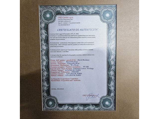 David hockney - lithograaf - ''deux'' - afbeelding 7 van  7