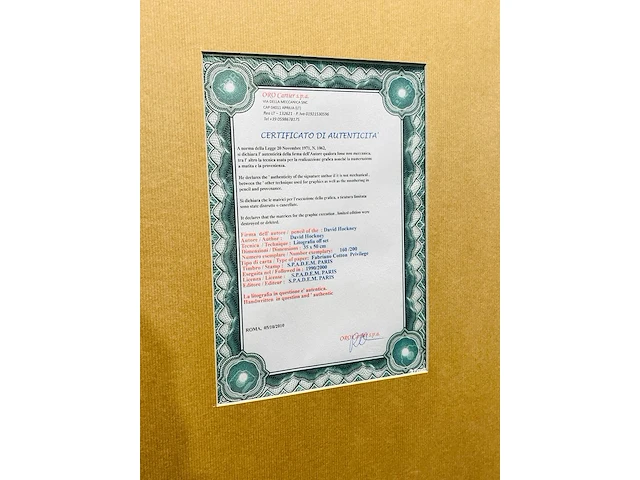 David hockney lithograaf - gesigneerd met certificaat - afbeelding 6 van  6