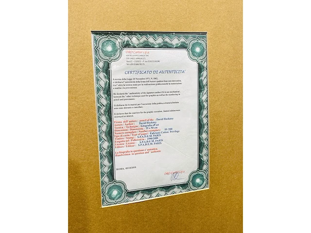 David hockney lithograaf - gesigneerd met certificaat - afbeelding 6 van  6
