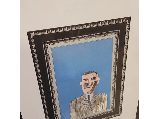 David hockney lithograaf ''picture of a portrait' - limited edition 83/200 - afbeelding 2 van  7
