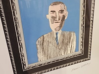 David hockney lithograaf ''picture of a portrait' - limited edition 83/200 - afbeelding 3 van  7
