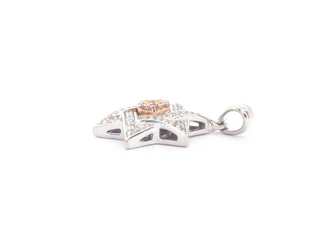 Davidster hanger met natuurlijke roze en witte diamanten van hoge kwaliteit - afbeelding 6 van  8