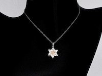 Davidster hanger met roze en witte diamanten hoge kwaliteit - afbeelding 2 van  6