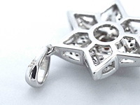 Davidster hanger met roze en witte diamanten - afbeelding 8 van  8