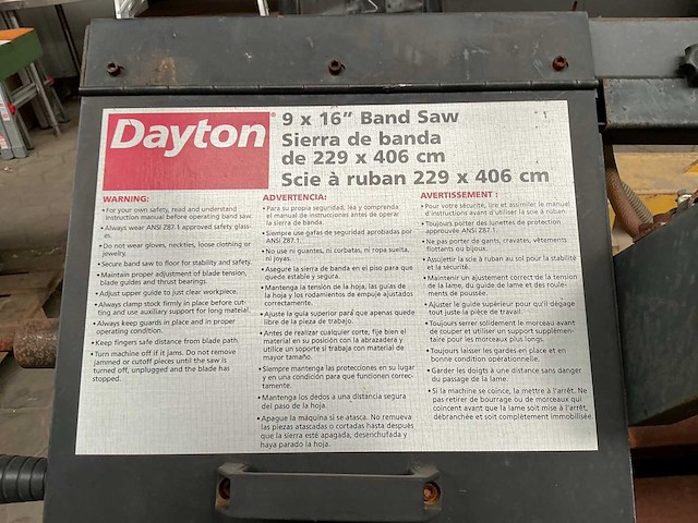 Dayton 4yg31 metalen horizontale bandzaagmachine - afbeelding 7 van  8