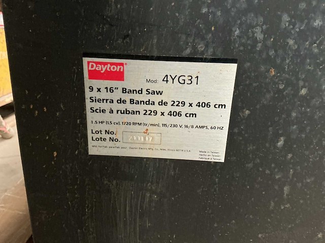 Dayton 4yg31 metalen horizontale bandzaagmachine - afbeelding 8 van  8